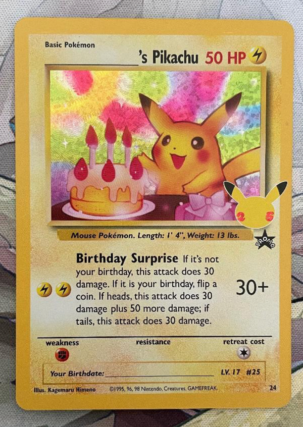 Pokémon - Birthday Pikachu Celebrations CEL WP 24 - NM EN - PKM TCG