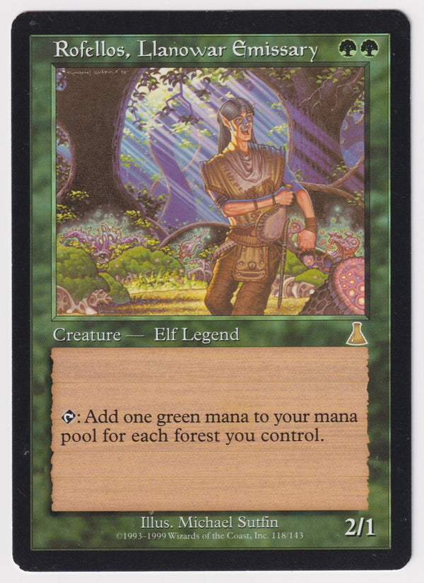 Rofellos, Llanowar Emissary Near Mint Urzas Destiny - Rare Reserved List EN MTG