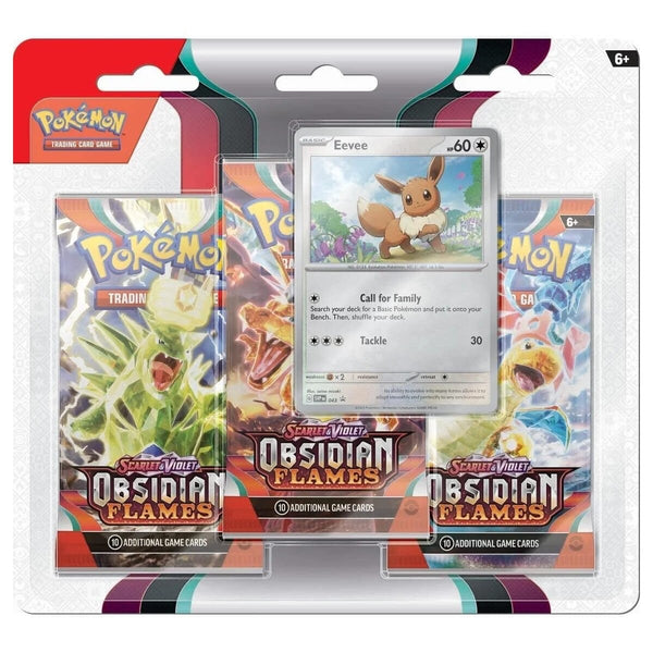 Pokémon Obsidian Flames - 3 Pack Booster Blister Eevee - EN - NEU OVP