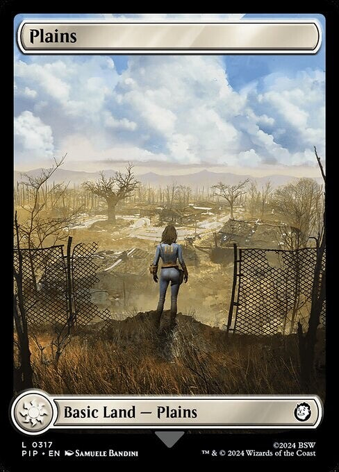 Plains Basic Land Full Art - Fallout - NM EN - PIP 317 - Magic MTG