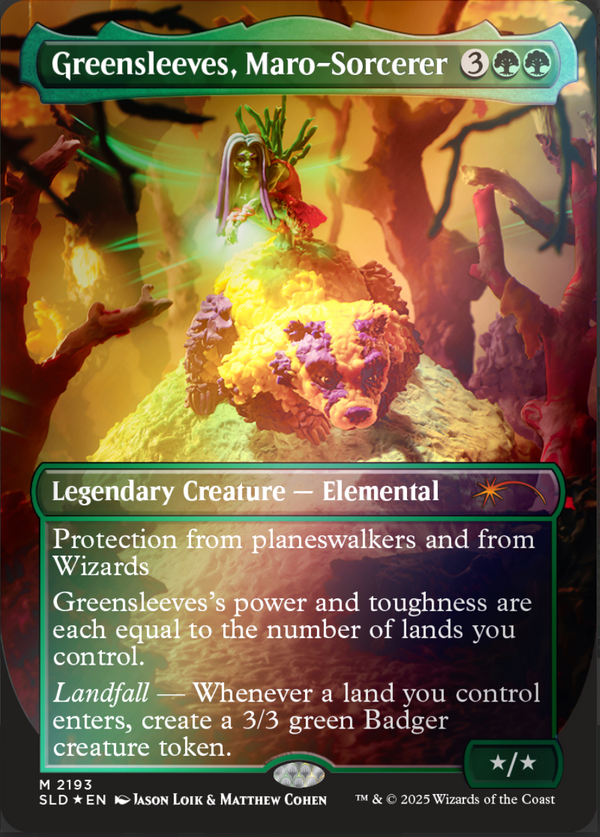 Greensleeves, Maro-Sorcerer FOIL FA - SLD 2193 Secret Lair Play Doh - EN NM MTG