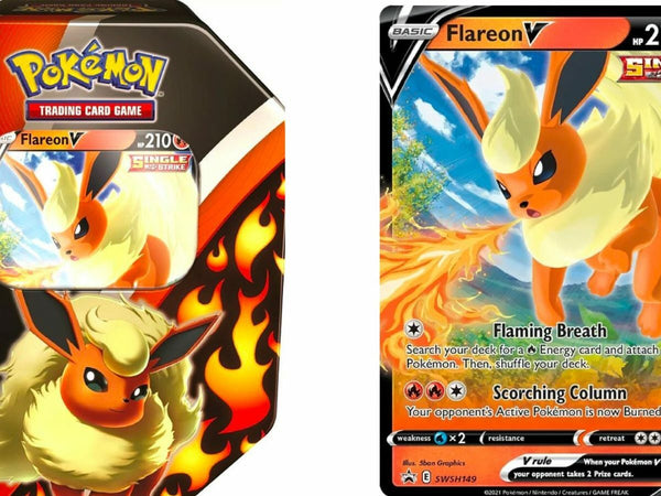 Pokémon Fall 2021 - Flareon / Flamara V Tin Box - Eevee Evolutions - NEU & OVP