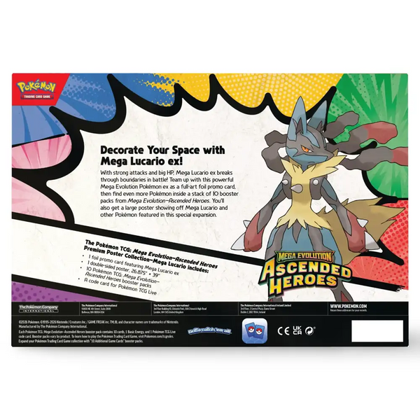 Pokemon Mega Evolution Ascended Heroes Premium Poster Collection Mega Lucario EN