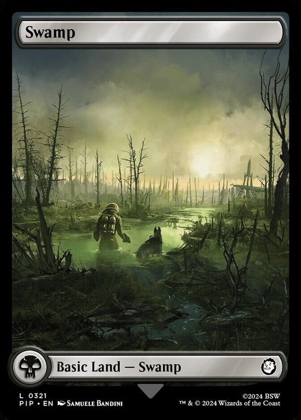 Swamp Basic Land Full Art - Fallout - NM EN - PIP 321 - Magic MTG