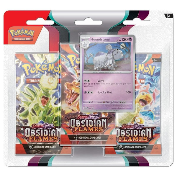 Pokémon Obsidian Flames - 3 Pack Booster Blister Houndstone - EN - NEU OVP