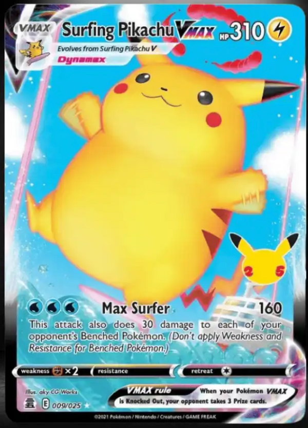 Pokémon - Surfing Pikachu VMAX Celebrations CEL009 - NM EN - PKM TCG