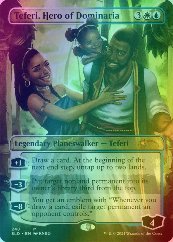Teferi, Hero of Dominaria FA Foil - Secret Lair Black is Magic SLD 248 - NM EN