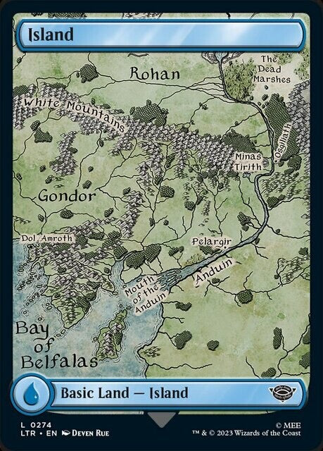 Island Full Art V.3 - Lord of the Rings - Near Mint EN - LTR 0274 - MTG Magic