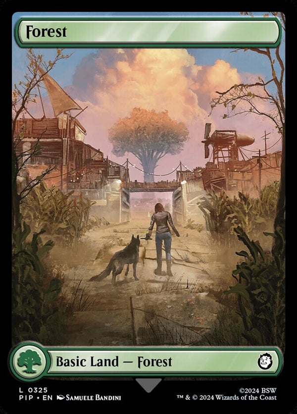 Forest Basic Land Full Art - Fallout - NM EN - PIP 325 - Magic The Gathering MTG