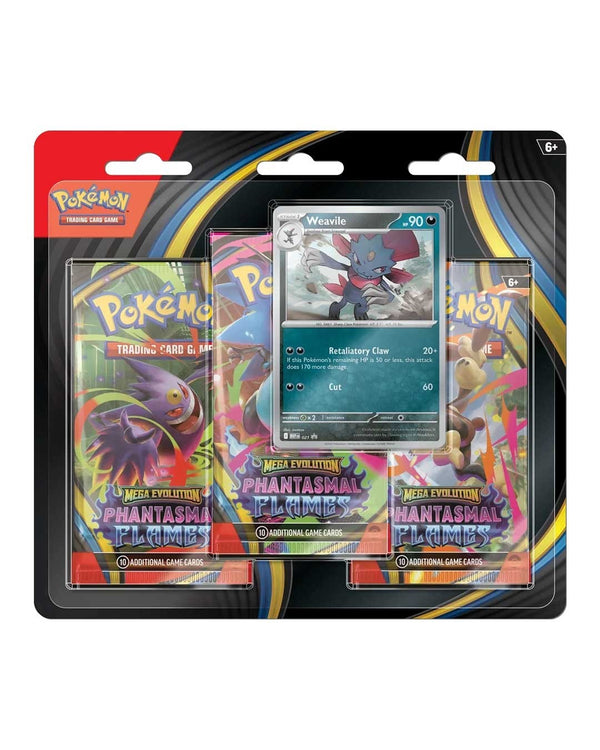 Pokemon Mega Evolution Phantasmal Flames 3 Pack Booster Blister EN OVP SEALED