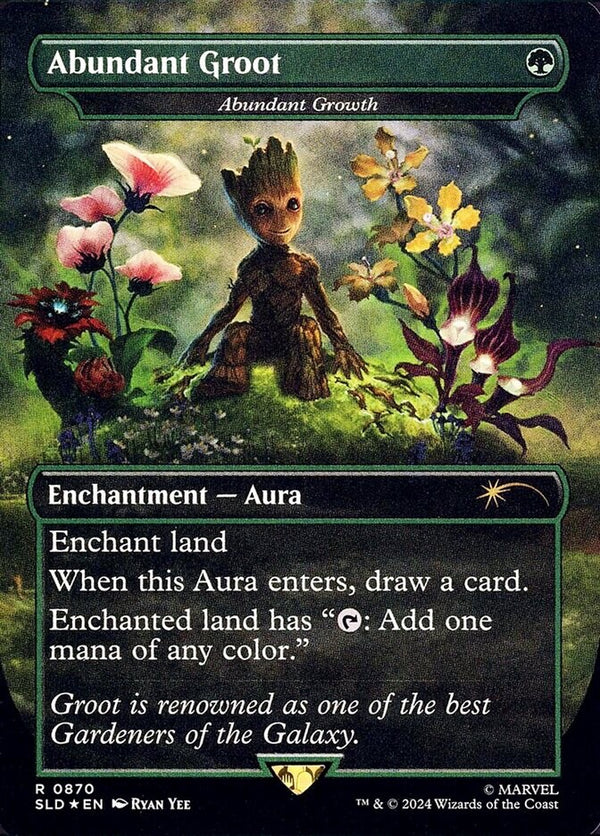Abundant Growth / Abundant Groot Foil - Secret Lair Marvel SLD 870 - EN NM Magic