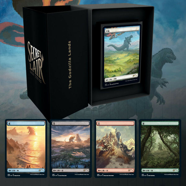 The GODZILLA Lands SECRET LAIR - Full Art Foil MTG Magic The Gathering NEU & OVP