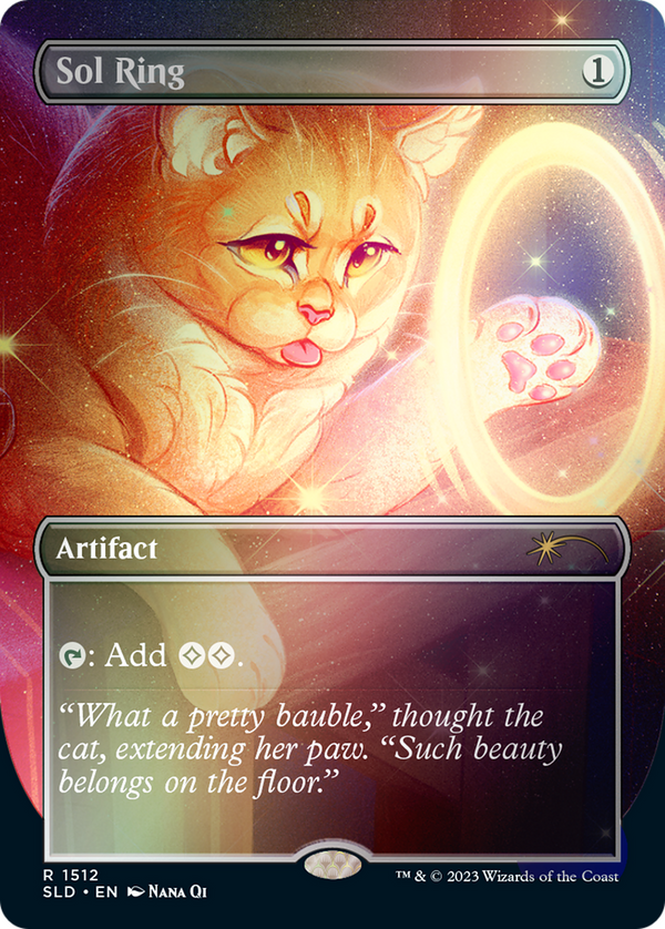 Sol Ring Full Art FOIL - SLD 1512 Raining Cats and Dogs - NM EN - MTG