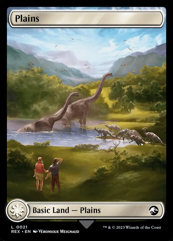 Jurassic World Collection - Plains Full Art REX 21 - NM EN - Magic MTG