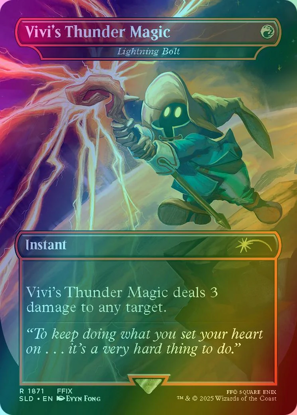 Lightning Bolt Vivis Thunder Magic FOIL Full Art - SL FF SLD 1871 - EN NM