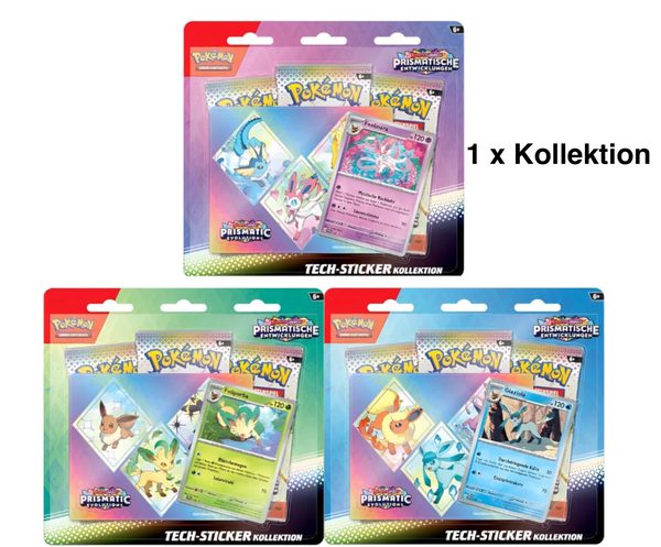 Pokemon - Prismatische Entwicklungen Tech Sticker Kollektion 1 x - DE NEU OVP