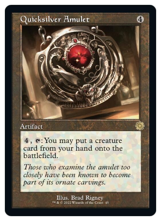 Quicksilver Amulet Retro Frame - EN NM - Brothers War 45 - MTG Magic