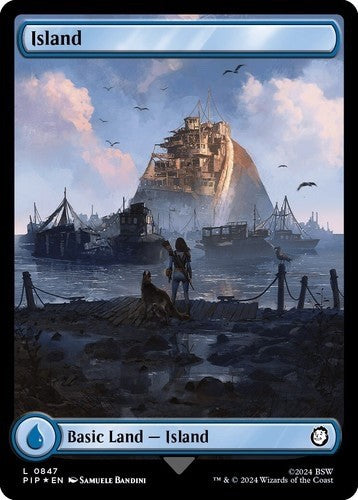 Island Basic Land Full Art - Fallout - NM EN - PIP 319 - Magic MTG