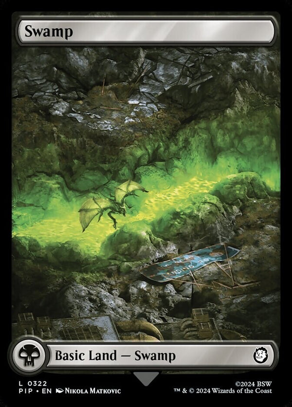Swamp Basic Land Full Art - Fallout - NM EN - PIP 322 - Magic MTG