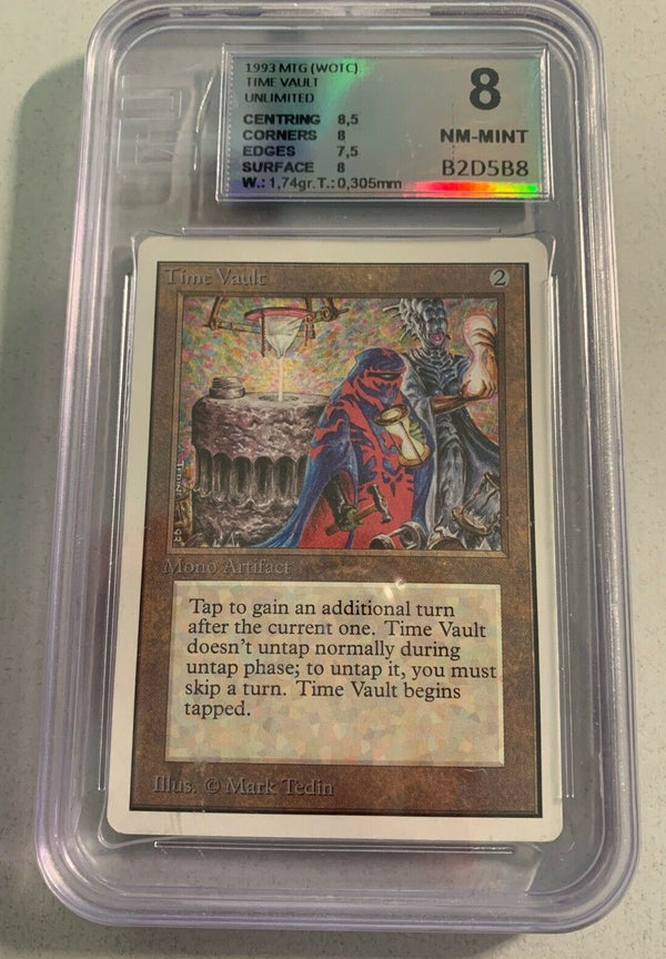 Time Vault Unlimited Graded 8 (8.5/8/7,5/8) Near Mint Magic The Gathering MTG