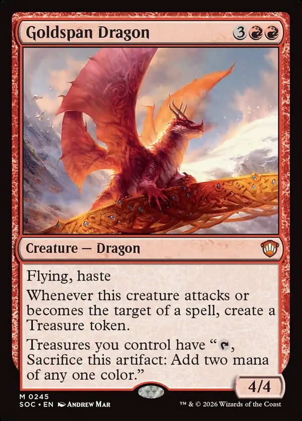 Goldspan Dragon - Commander Secrets of Strixhaven SOC 245 - EN NM - Magic MTG