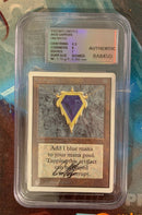 Mox Sapphire Unlimited Signed 8 - 8.5 Graded Near Mint Magic The Gathering MTG