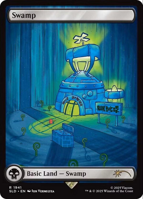 Swamp Full Art FOIL Bikini Bottom - Secret Lair SpongeBob SLD 1941 EN NM