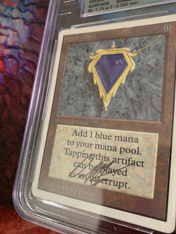 Mox Sapphire Unlimited Signed 8 - 8.5 Graded Near Mint Magic The Gathering MTG