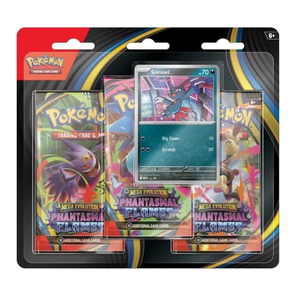 Pokemon Mega Evolution Phantasmal Flames 3 Pack Booster Blister EN OVP SEALED